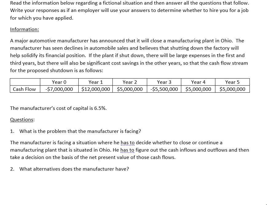 PLEASE ONLY ANSWERS NUMBERS 5-7 Read the