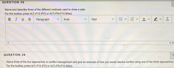 sales management QUESTION 28 Name and describe