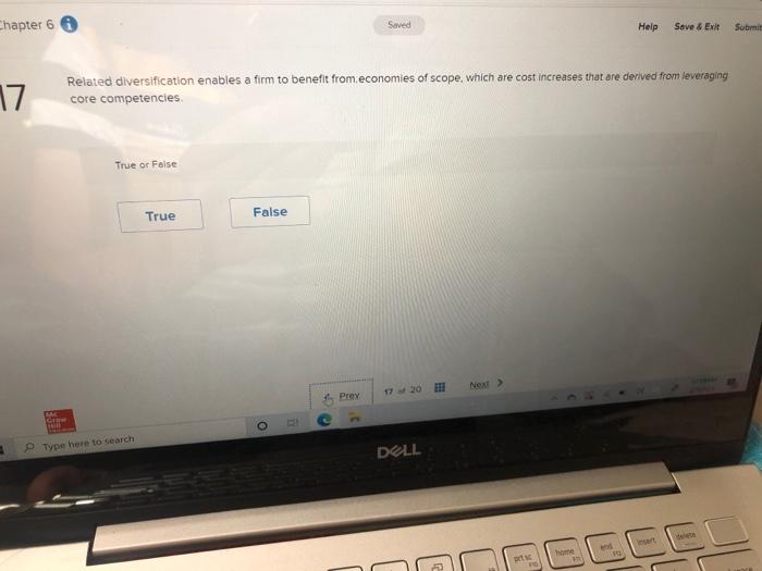 Chapter 6 Saved Help Save & Exit Submit 17