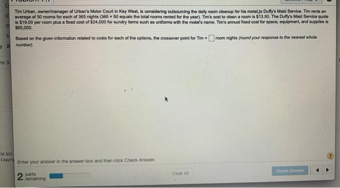 please help O Tim Urban, owner/manager of Urban's