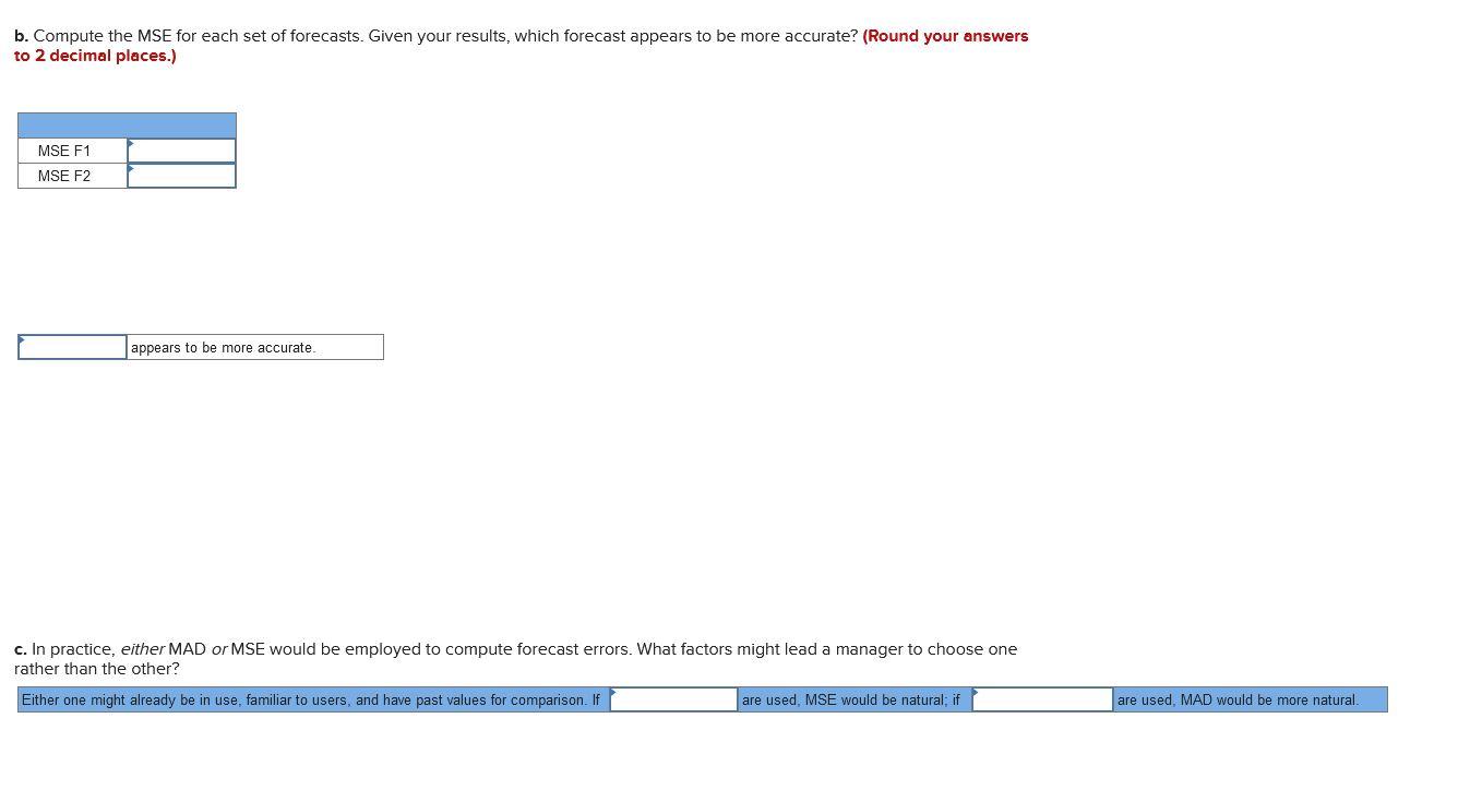 Problem 3-21 (Static) Two different forecasting