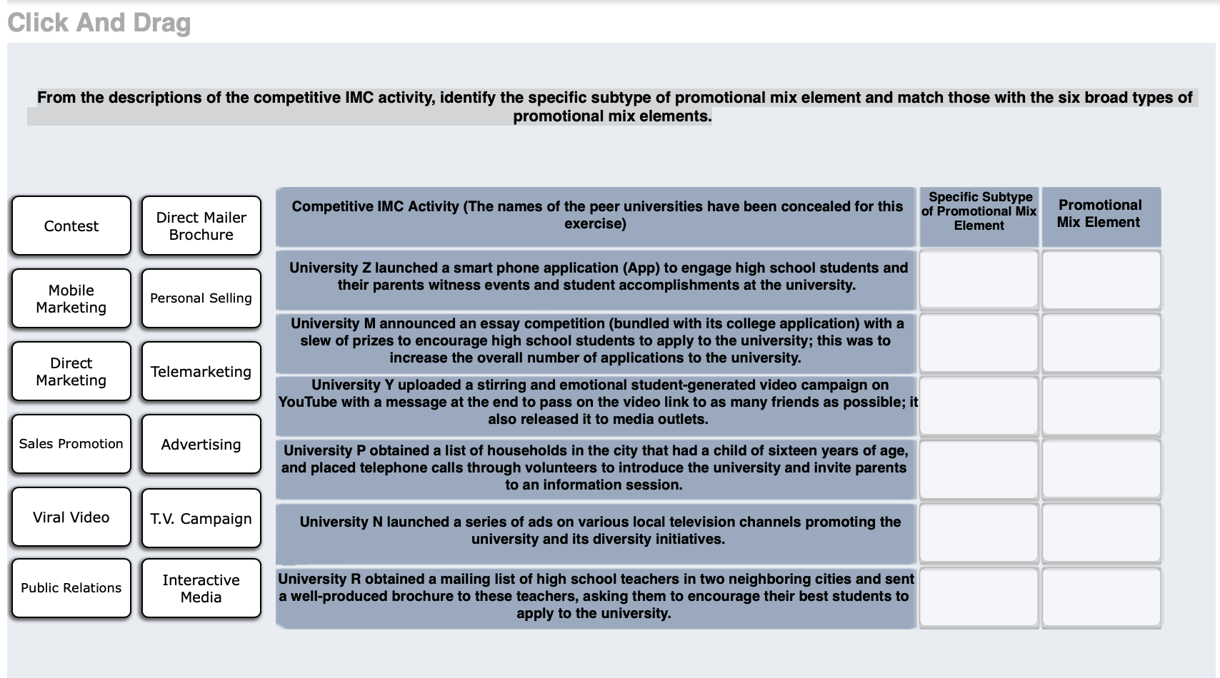 Click And Drag From the descriptions of the