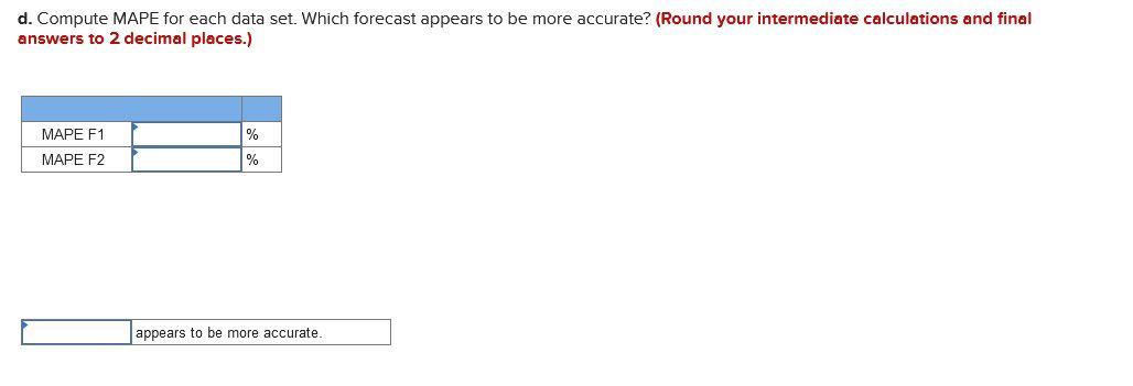 Problem 3-21 (Static) Two different forecasting