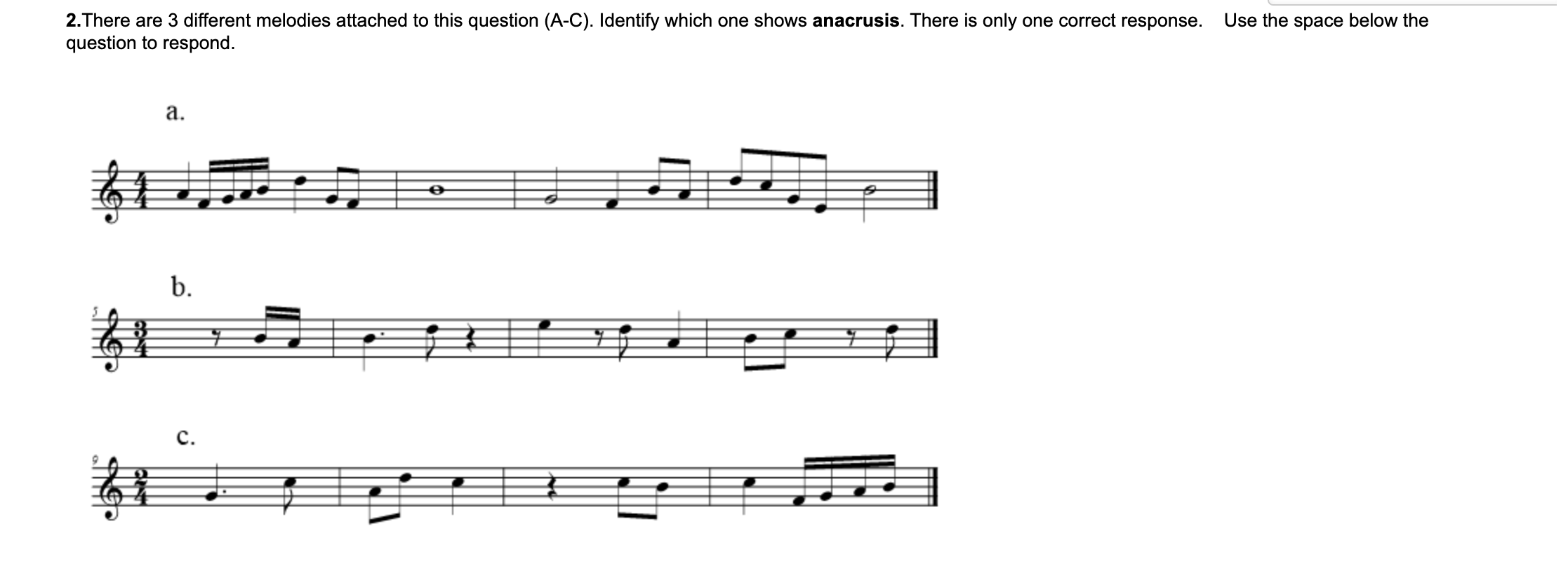 Use the space below the 2. There are 3 different