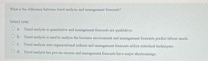 What is the difference between trend analysis and