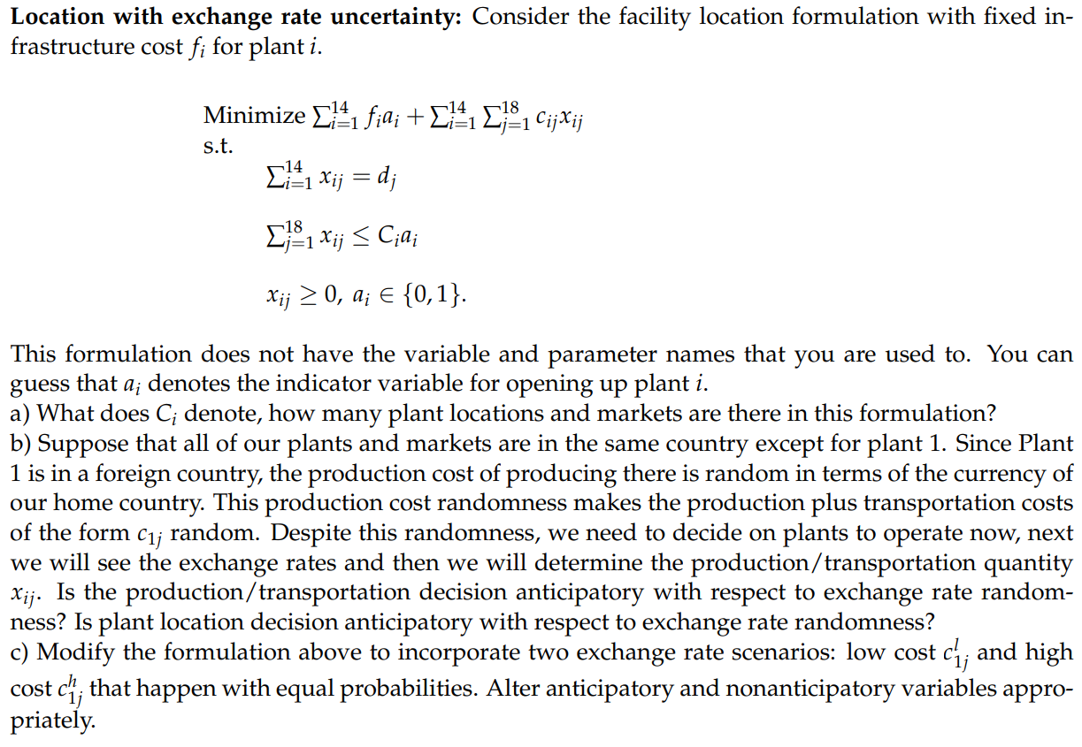 Location with exchange rate uncertainty: Consider