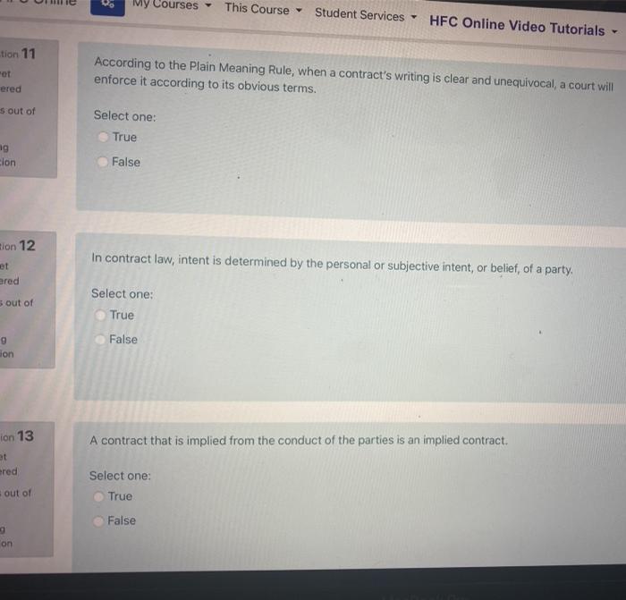 My Courses This Course Student Services HFC