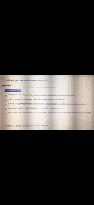Moving to another question will save the response