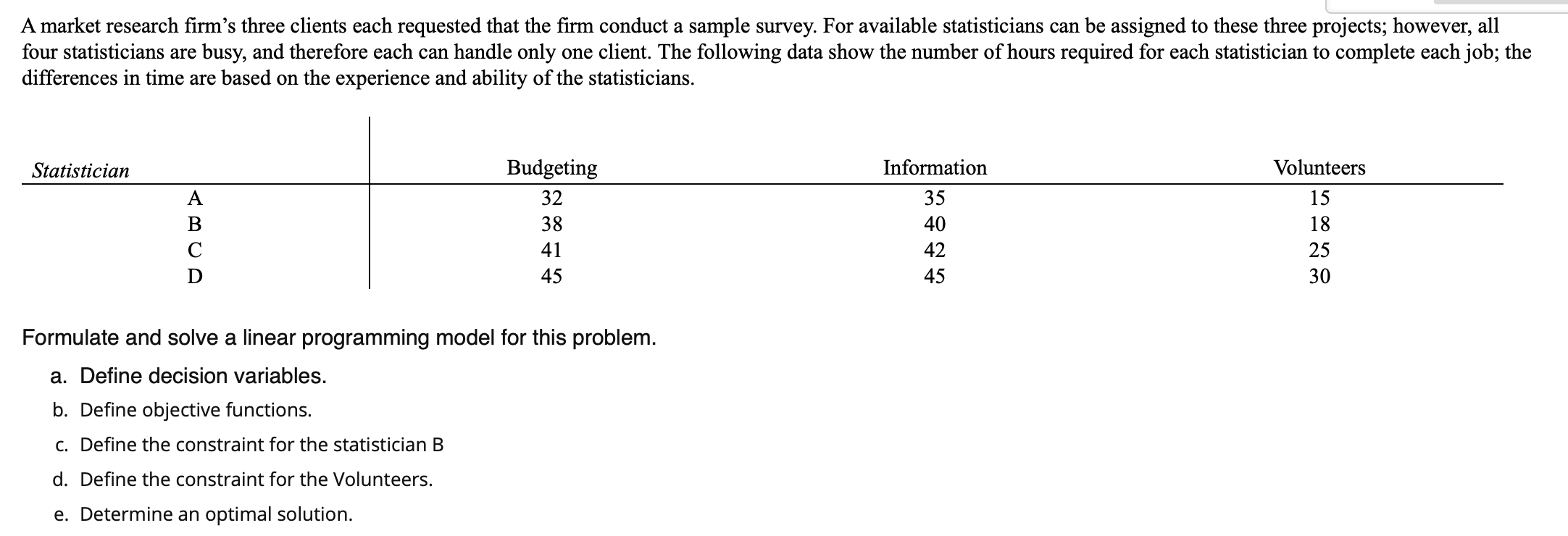undefined A market research firm's three clients