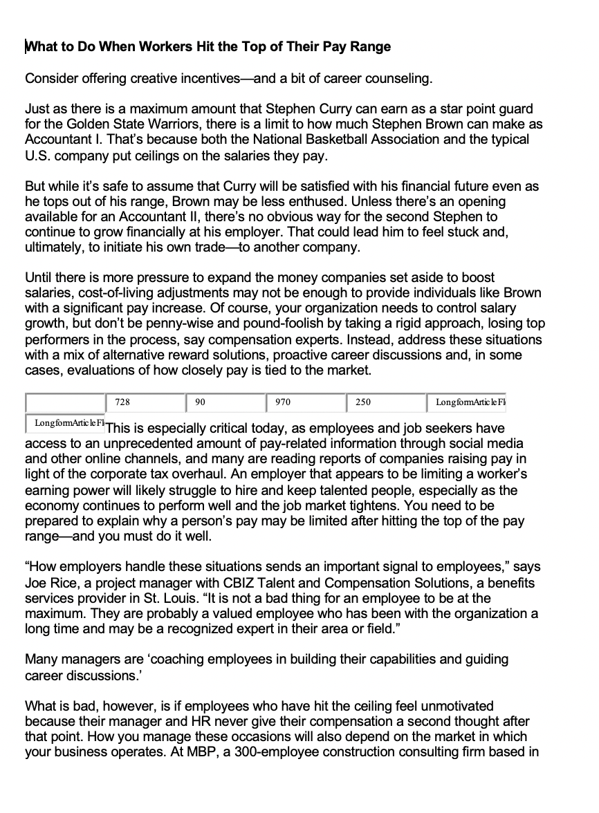 Article - What to Do When Workers Hit the Top of