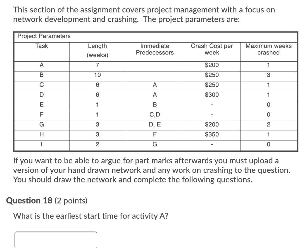 This section of the assignment covers project