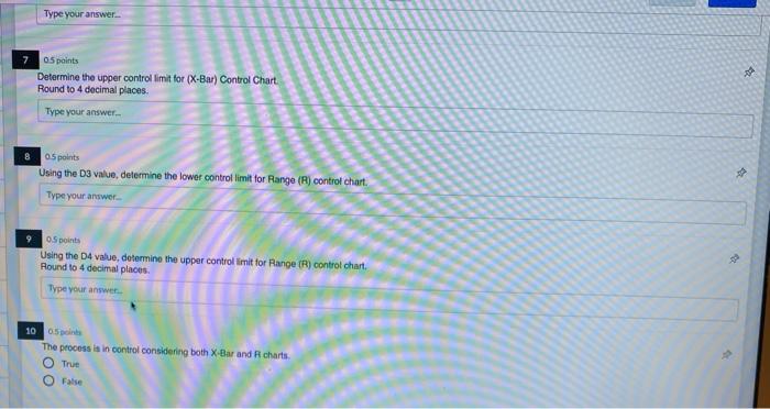 0.5 points Using the A2 value (from the table),