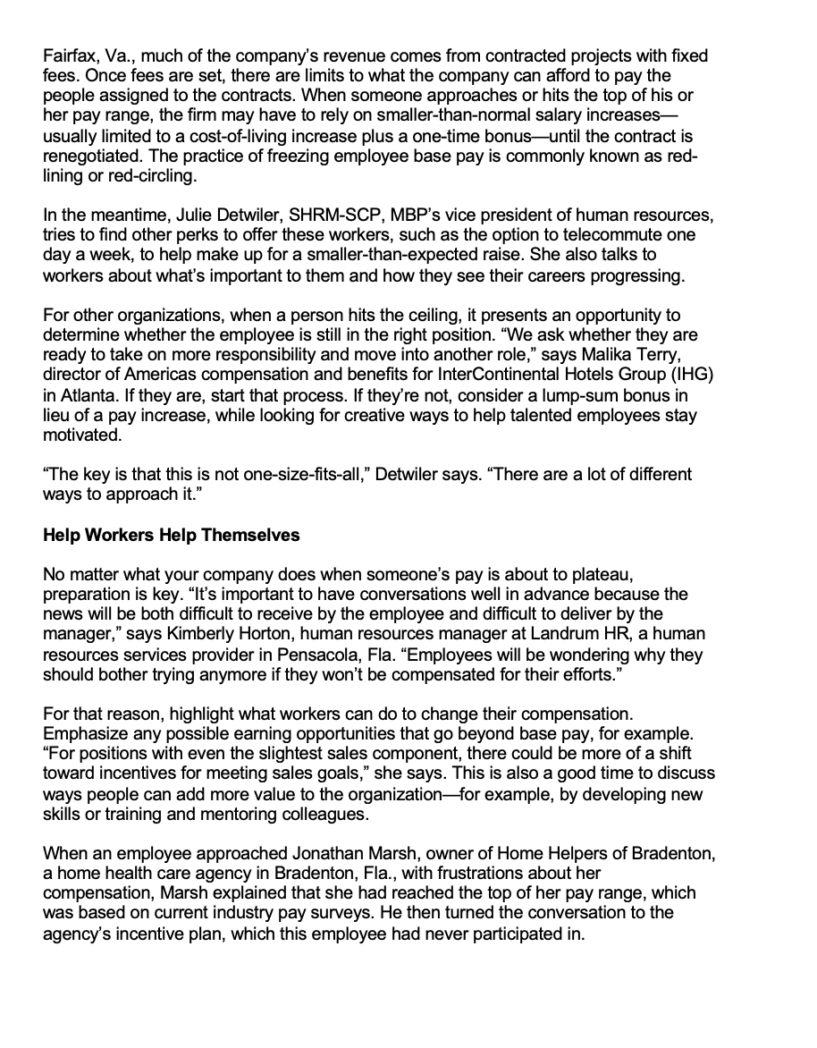 Article - What to Do When Workers Hit the Top of