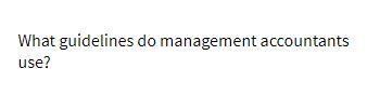 What guidelines do management accountants use