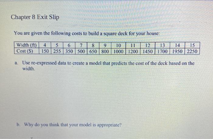 I only need help with B, C, and D Chapter 8 Exit