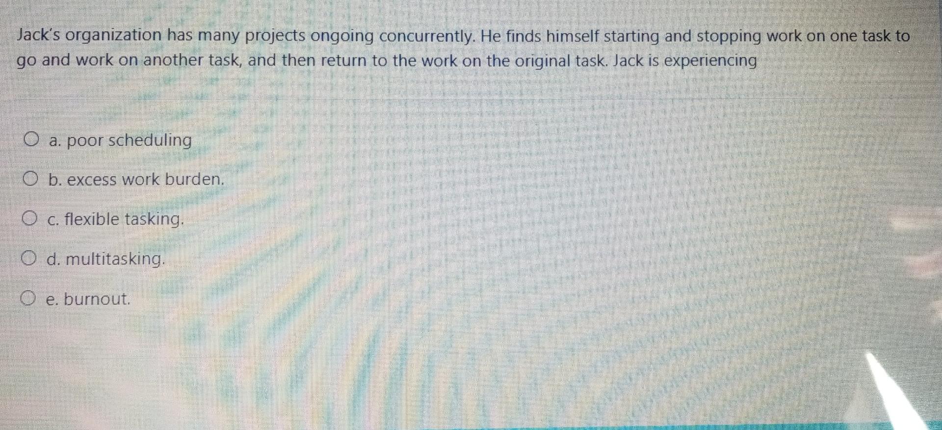 Jack's organization has many projects ongoing