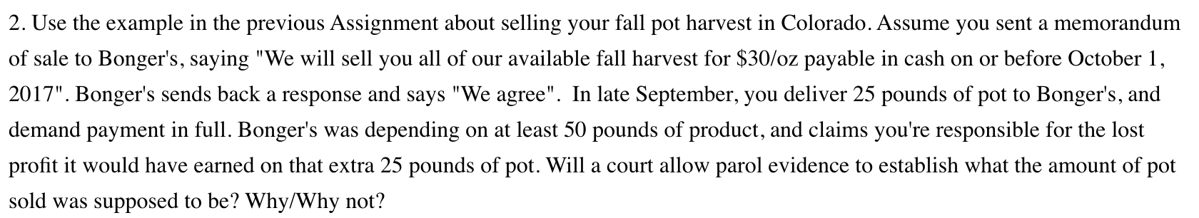 2. Use the example in the previous Assignment