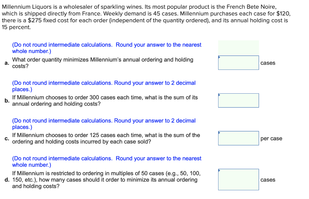 ONLY complete c , d, and e!!!!! thanks Millennium