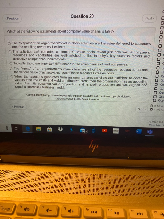 Questi Question 11 < Previous Next > O Quest O