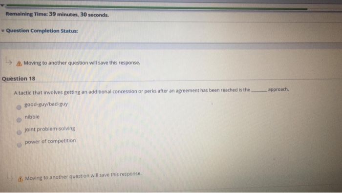 Remaining Time: 39 minutes, 30 seconds. Question