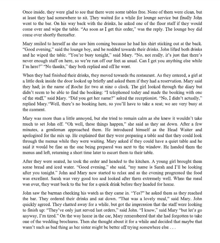 Case Study 1 - A Night Out This particular week