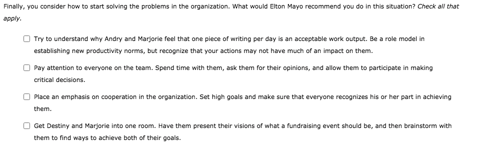 Finally, you consider how to start solving the