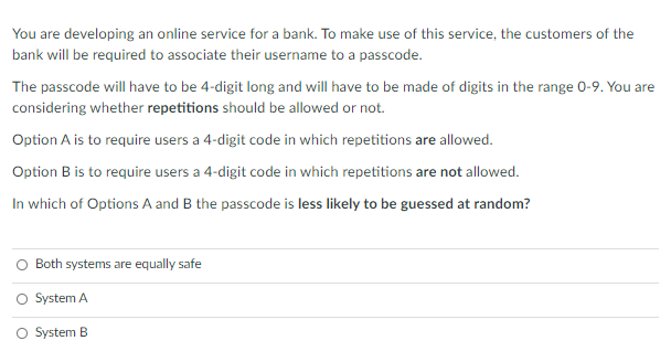 1 2. You are developing an online service for a