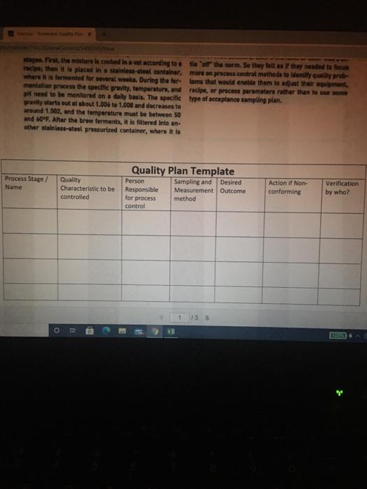 PMT 3306: Quality anagement Systems CASE PROBLEM