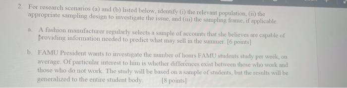 ** NOTE: FAMU is a univeristy please answer A & B