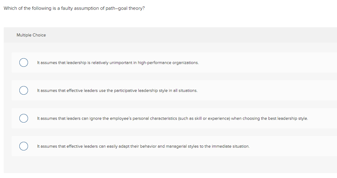 Which of the following is a faulty assumption of