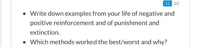 Write down examples from your life of negative