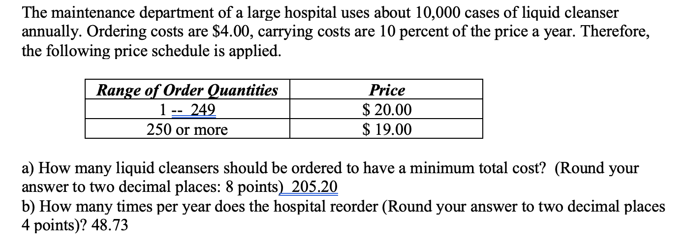 The maintenance department of a large hospital