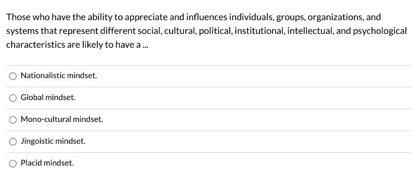 Select the correct answer and explain: Those who