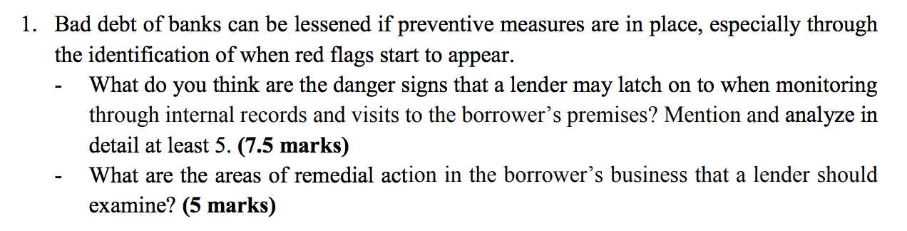 1. Bad debt of banks can be lessened if