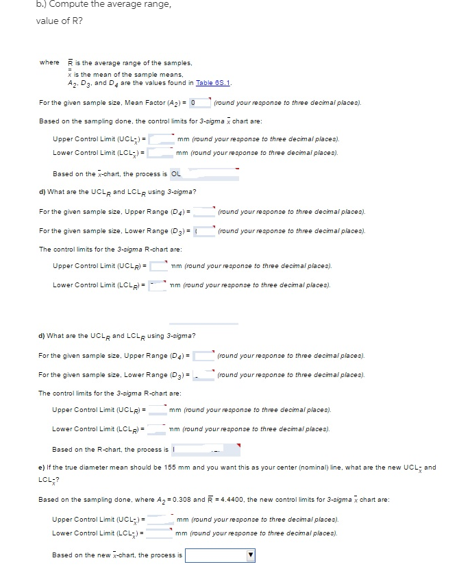 Refer to Table S6.1 - Factors for Computing