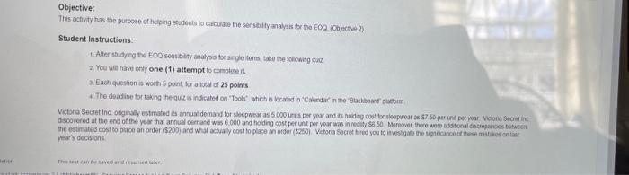 need this for now please Objective: This activity