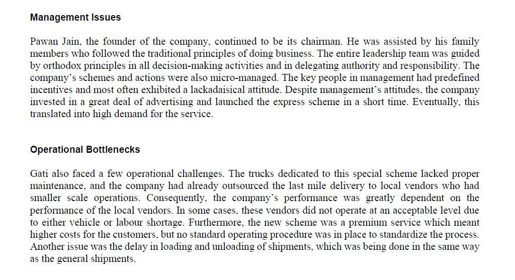 Case study questions: 1. What is the main problem