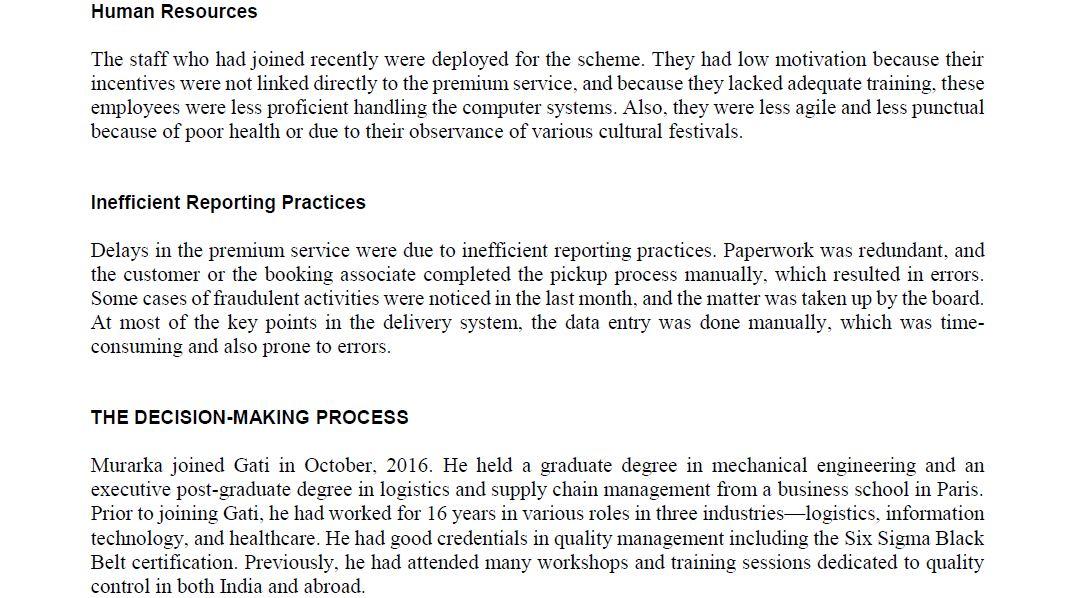 Case study questions: 1. What is the main problem