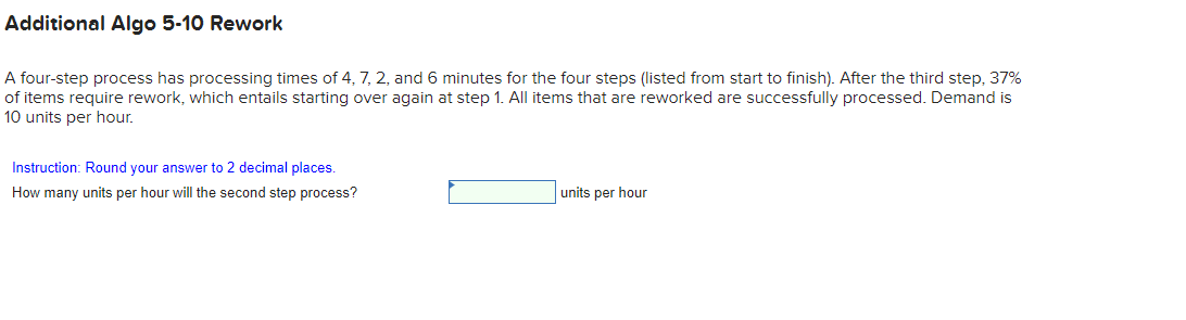 Additional Algo 5-10 Rework A four-step process