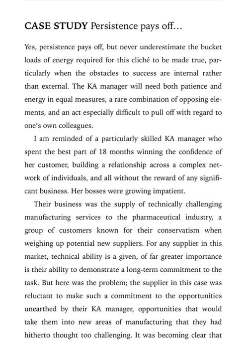 Case Study Persistance Pays off CASE STUDY