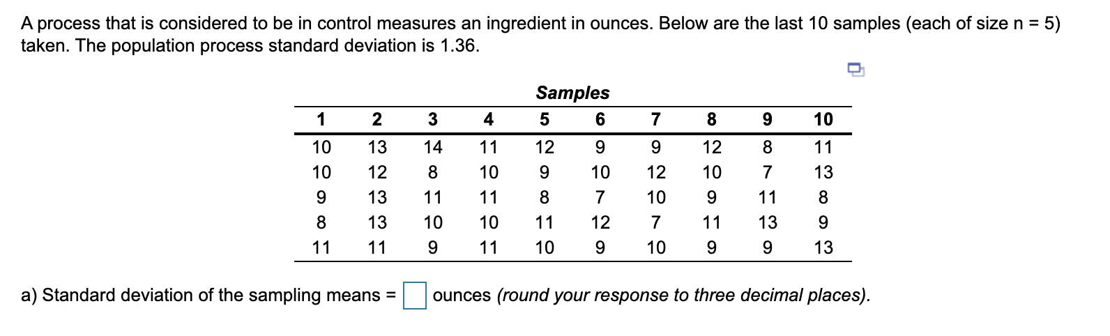 A process that is considered to be in control
