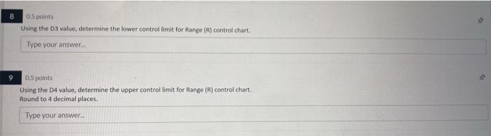 8 05 points Using the D3 value, determine the