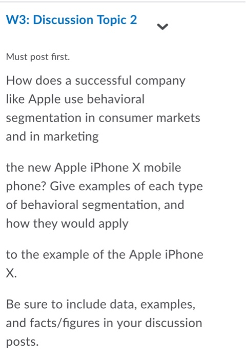 W3: Discussion Topic 2 Must post first. How does