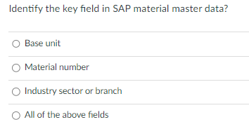 Identify the key field in SAP material master