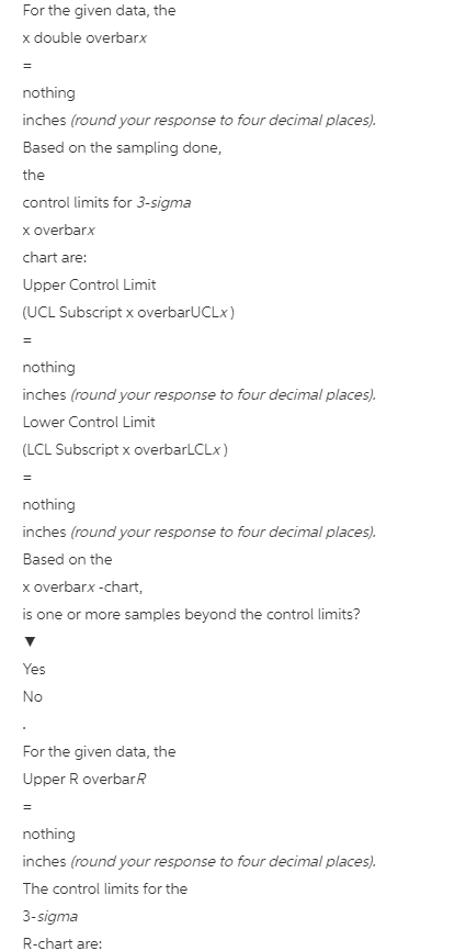 Refer to Table S6.1 - Factors for Computing
