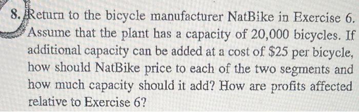 need question 8. exercise 6 is posted for