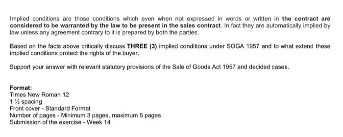 typing pleas Implied conditions are those