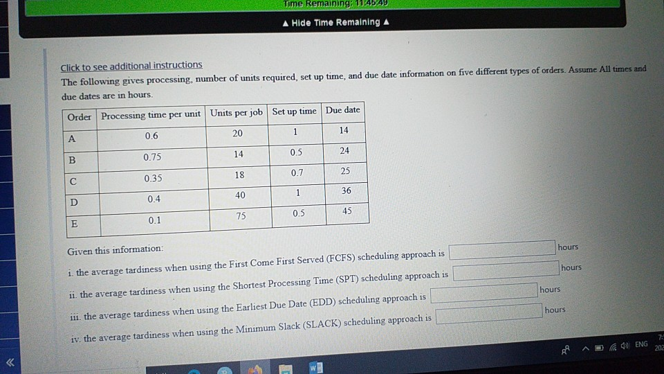 Time Remaining: 11:45:49 A Hide Time Remaining A