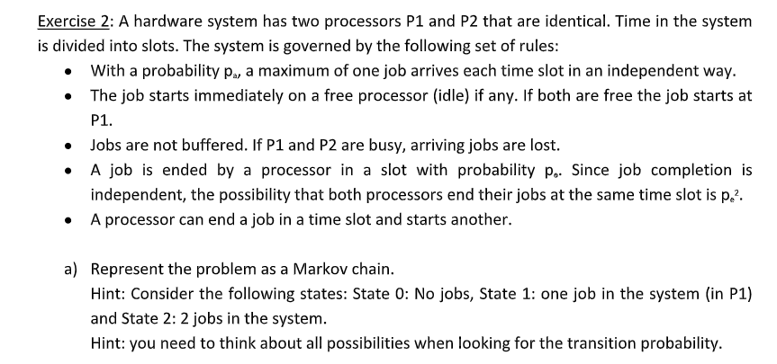 i just want the markov chain (no code is