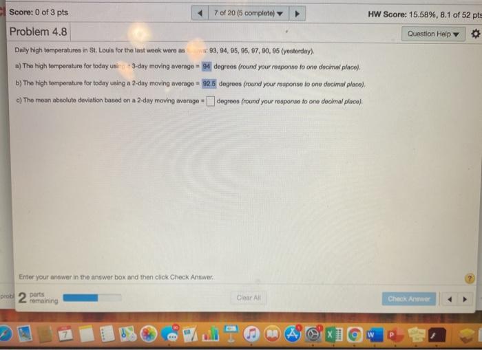 Score: 0 of 3 pts 7 of 20 (5 completo) HW Score: